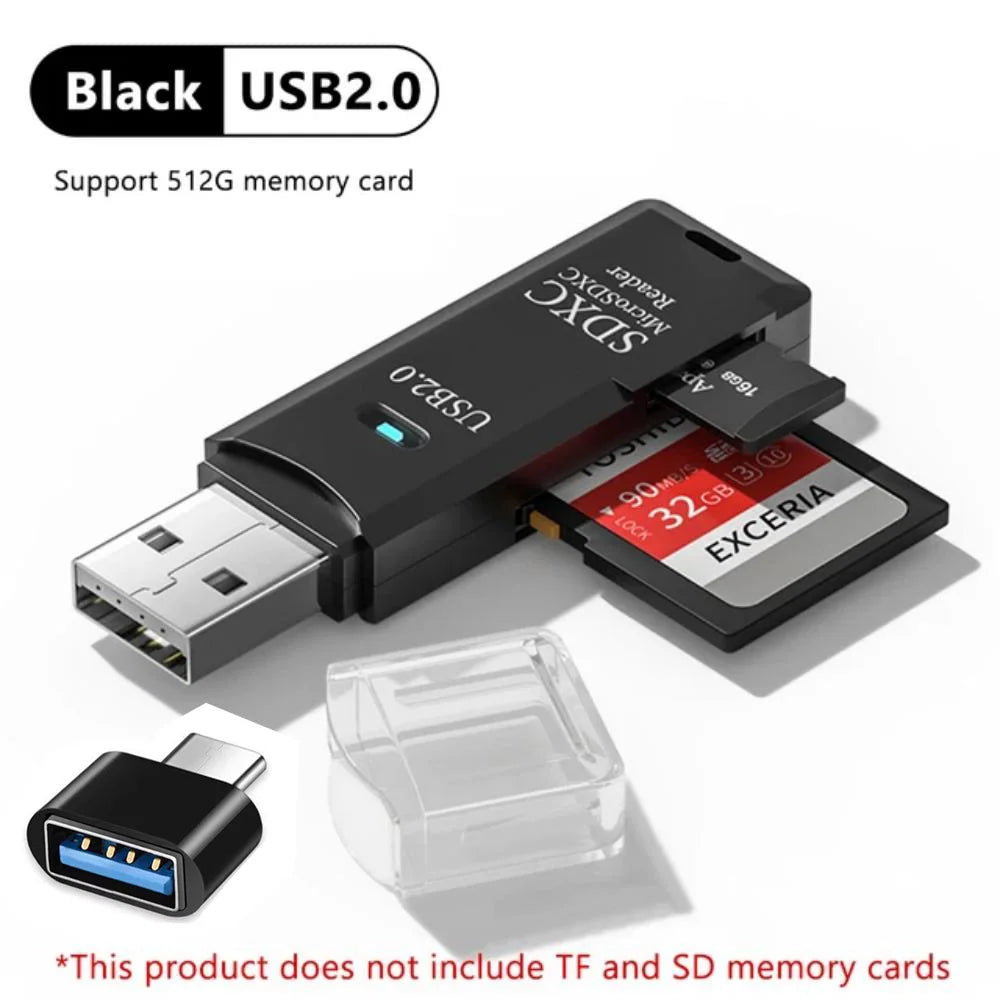 2-in-1 Multi Functional  USB 3.0 Card ReaderMiniSD...