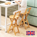 Boho Bamboo Bar Stools - Foldable Kitchen Seating