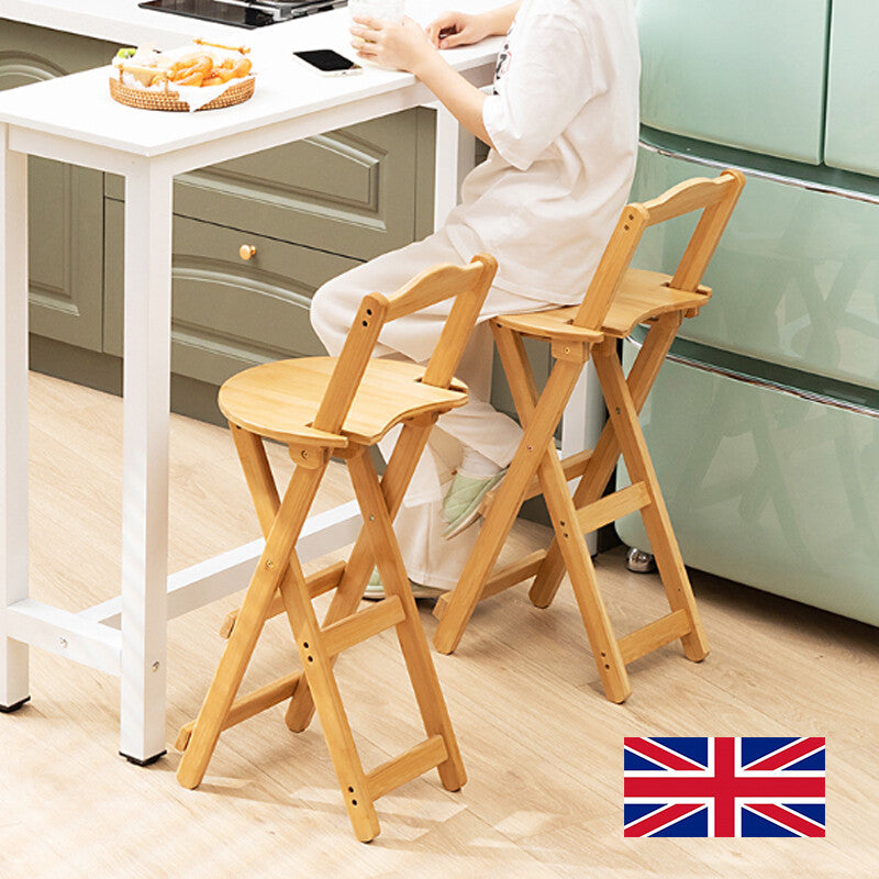 Boho Bamboo Bar Stools - Foldable Kitchen Seating