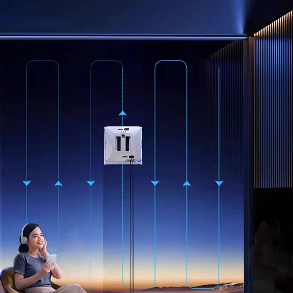 Robotic Window Cleaner with Dual Water Spray
