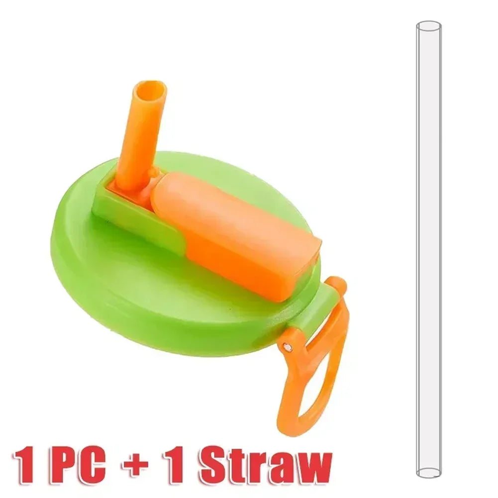 Reusable Silicone Can Lids with Straws – Standard Size