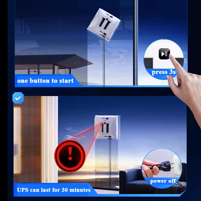 Robotic Window Cleaner with Dual Water Spray