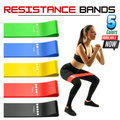 Resistance Bands Loop Set Of 5 Exercise Strength Workout Fitness Yoga Booty Band Training