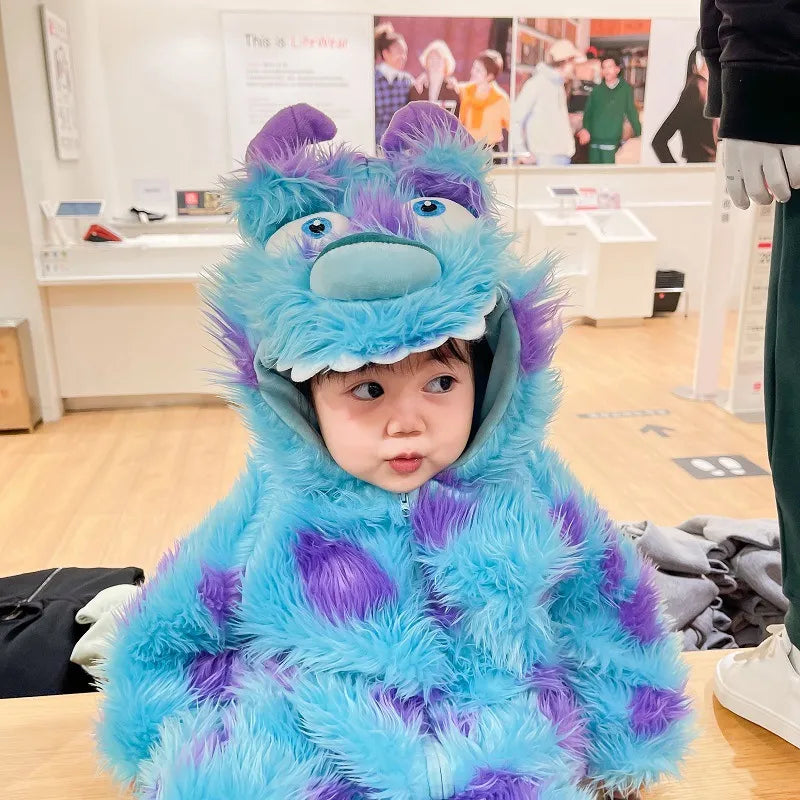Cozy Animal Baby Jumpsuit with Zip Hood