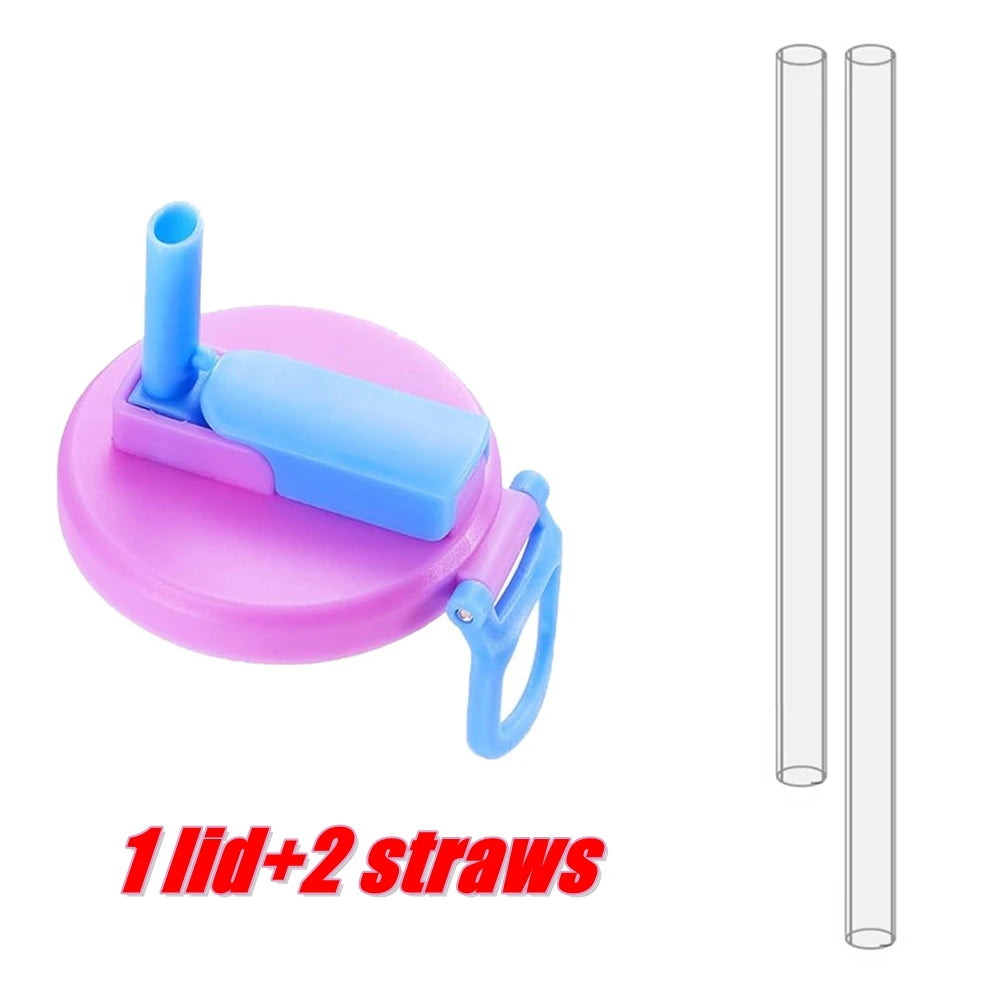 Silicone Soda Can Cover with Built-in Straw – 2 Pack