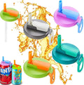 Reusable Silicone Can Lids with Straws – Standard Size