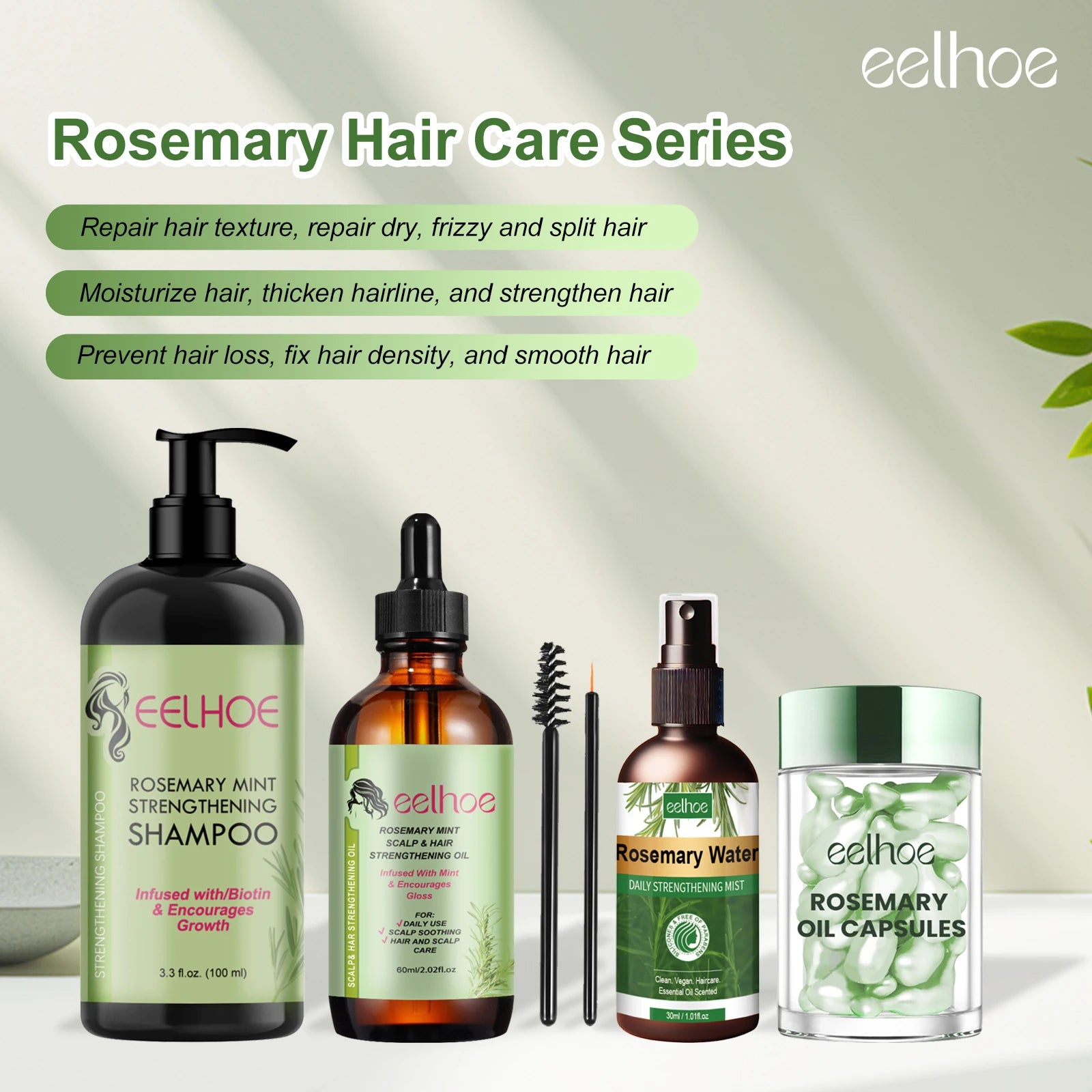 Rosemary Hair Growth Oil with Scalp Massage Brush