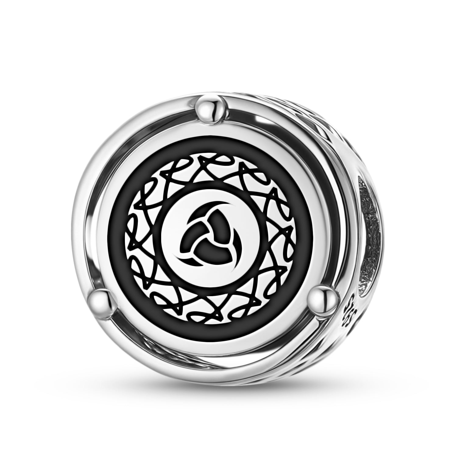 Triple Horn of Odin Sterling Silver Charm Pendant