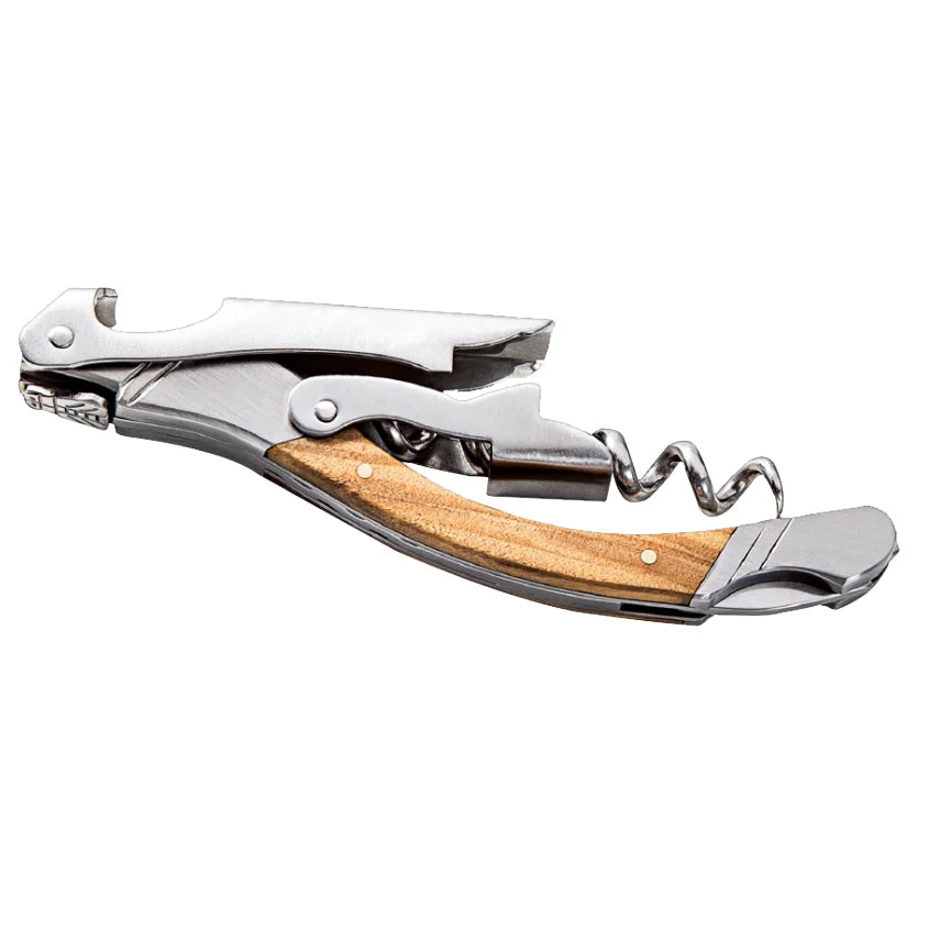 Laguiole style Wood Handle Wine Opener Corkscrew Beer Can Bottle Openers Stainless steel Professional Wooden Wine Access