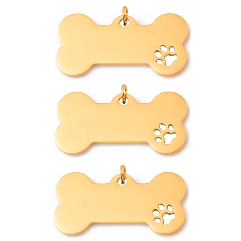 Stainless Steel Dog Bone ID Tag – Engraved Pet Safety