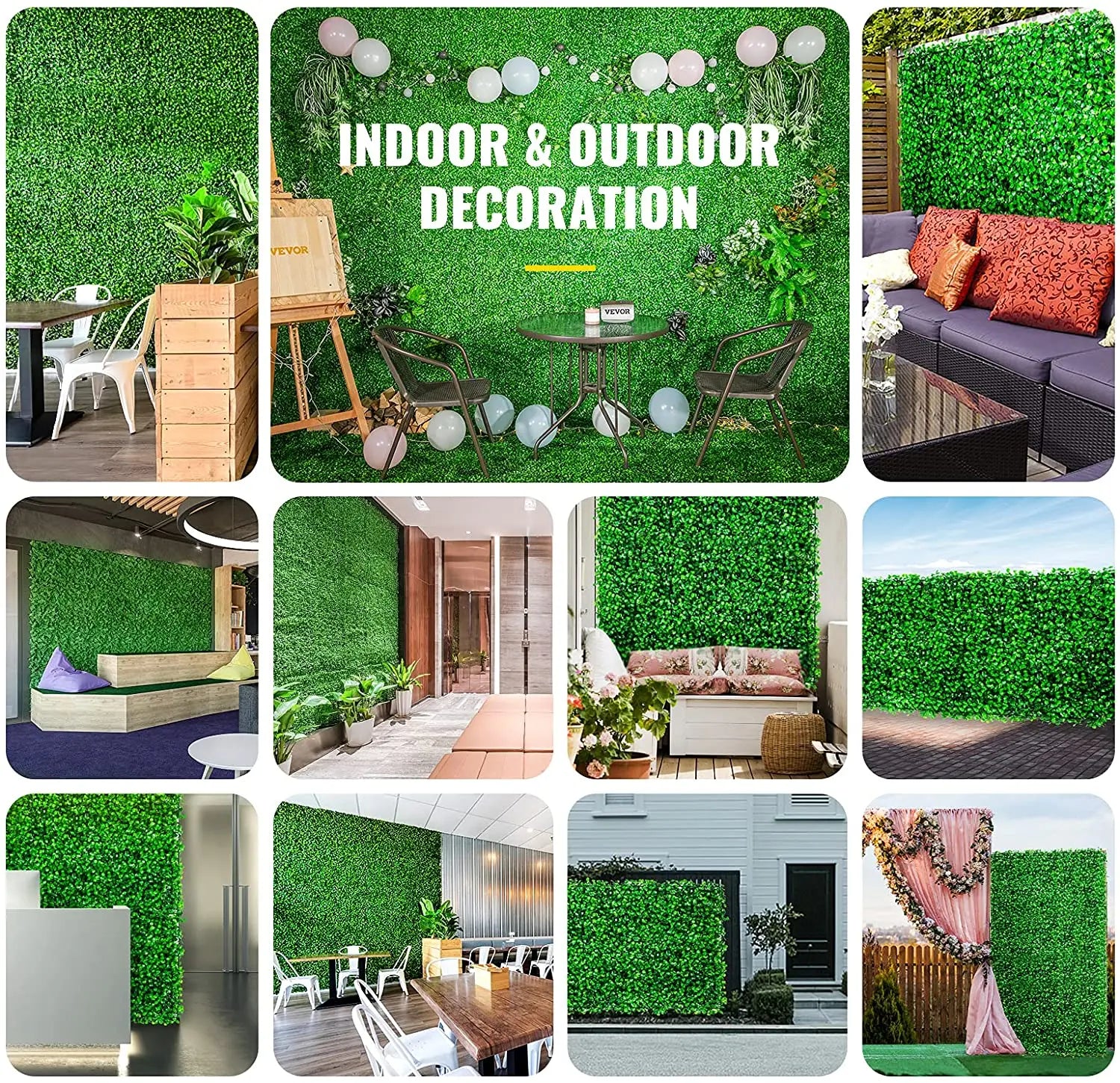 Boxwood Hedge Wall Panel - Artificial Plant Backdrop