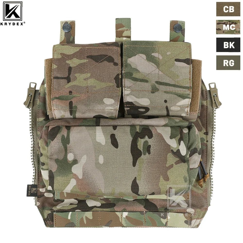 KRYDEX Tactical Panel Backpack Zip-On Bag For CPC NCPC AVS JPC 2.0 Plate Carrier Vest Airsoft Combat Hunting Accessories