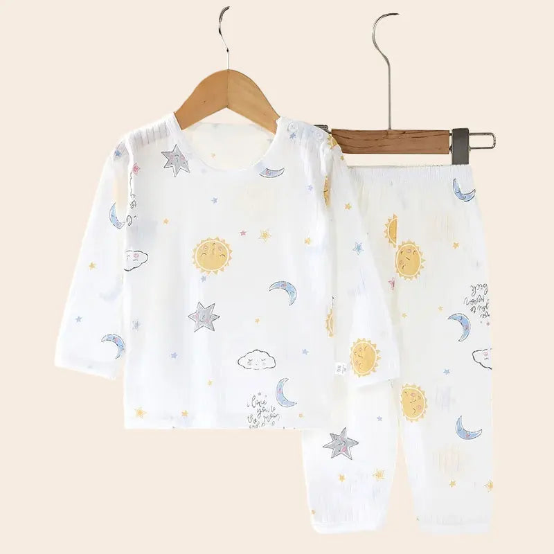 Soft Cotton Baby Pajamas Set – Cute Cartoon Print