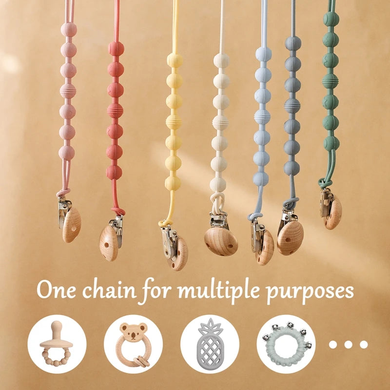 Natural Beech Wood Pacifier Clip