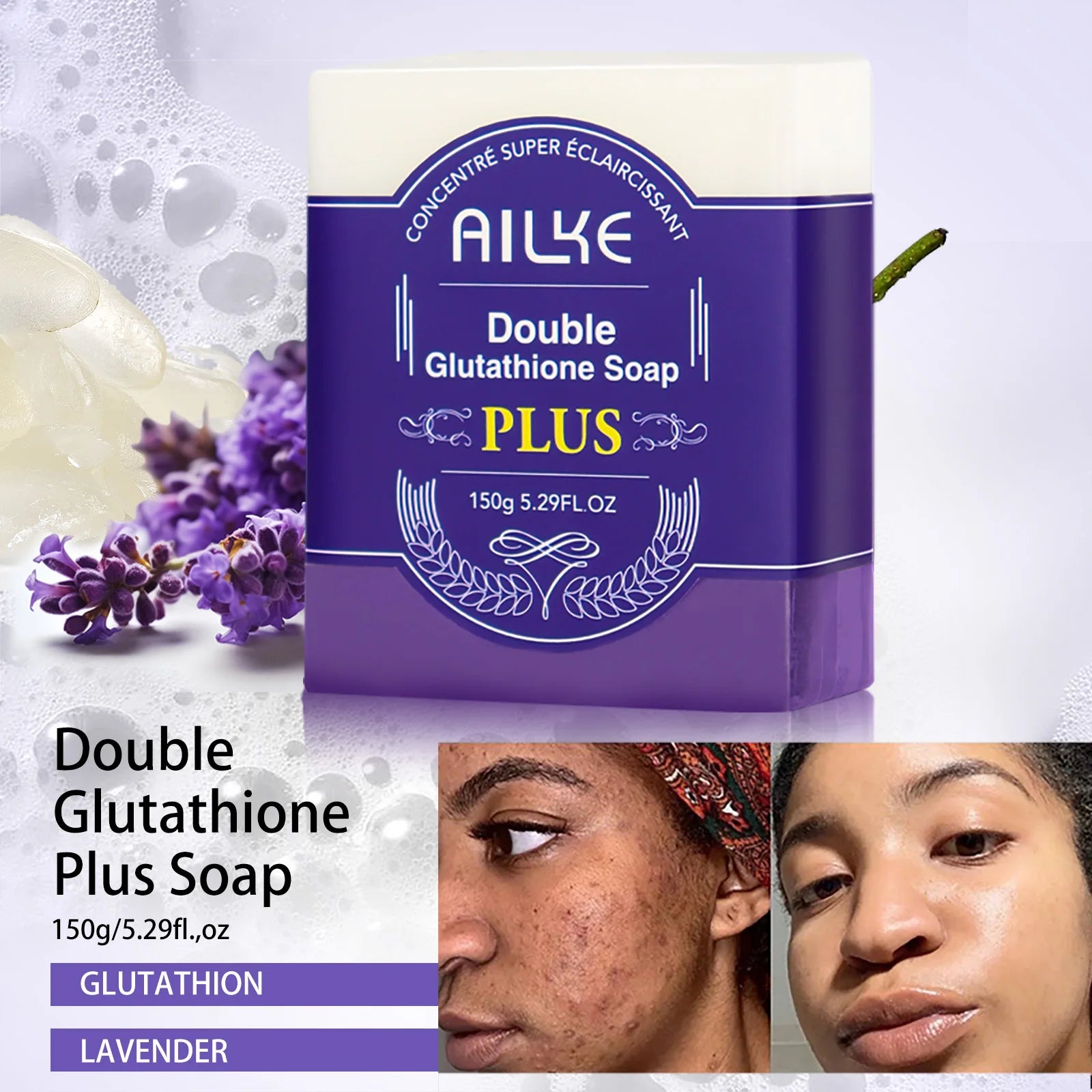 Glutathione Lavender Soap Bar – Natural Skin Brightening