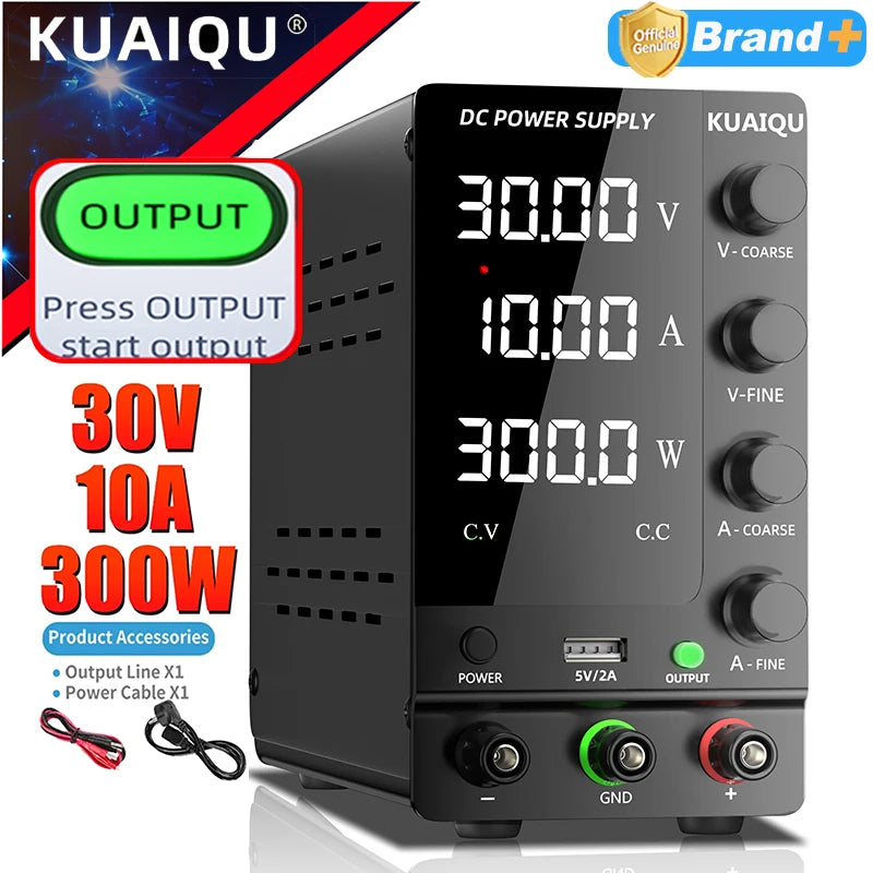 Adjustable DC Power Supply 30V 10A with Digital Display