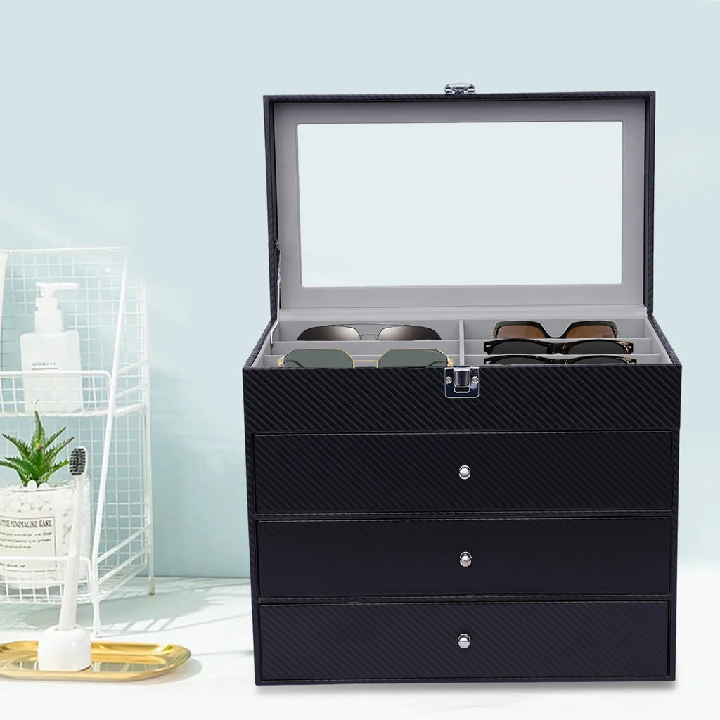 24-Grid Eyeglass Storage Box – Sunglasses & Glasses Organizer