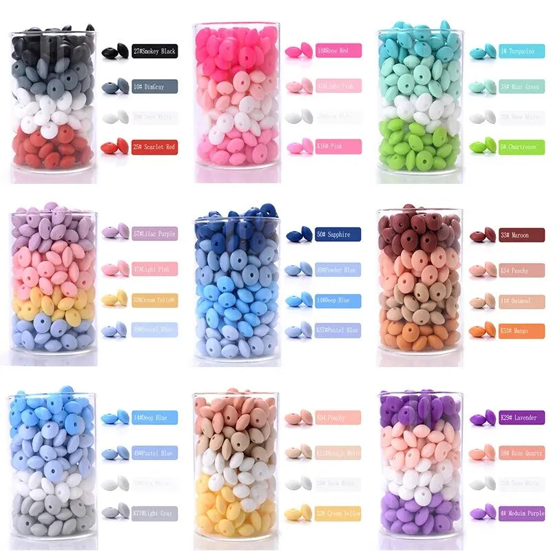 Silicone Spacer Beads for Baby Crafts – 50pc Set, 12mm