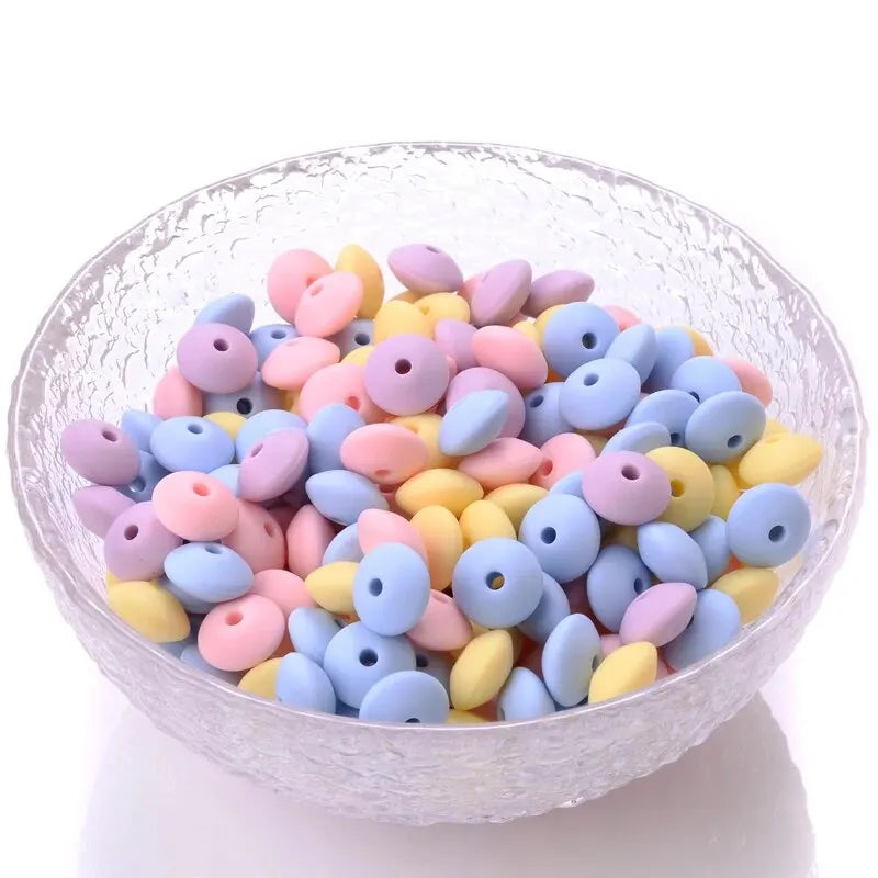 Silicone Spacer Beads for Baby Crafts – 50pc Set, 12mm