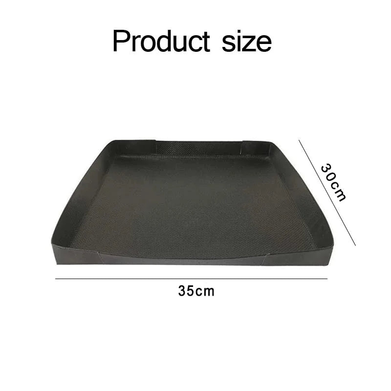 YOMEEI-Black Non-stick Baking Mat, Oven Food Basket Tray, Pan, Chips, Heat-resistant Coating, Baking Tools, 1Pc