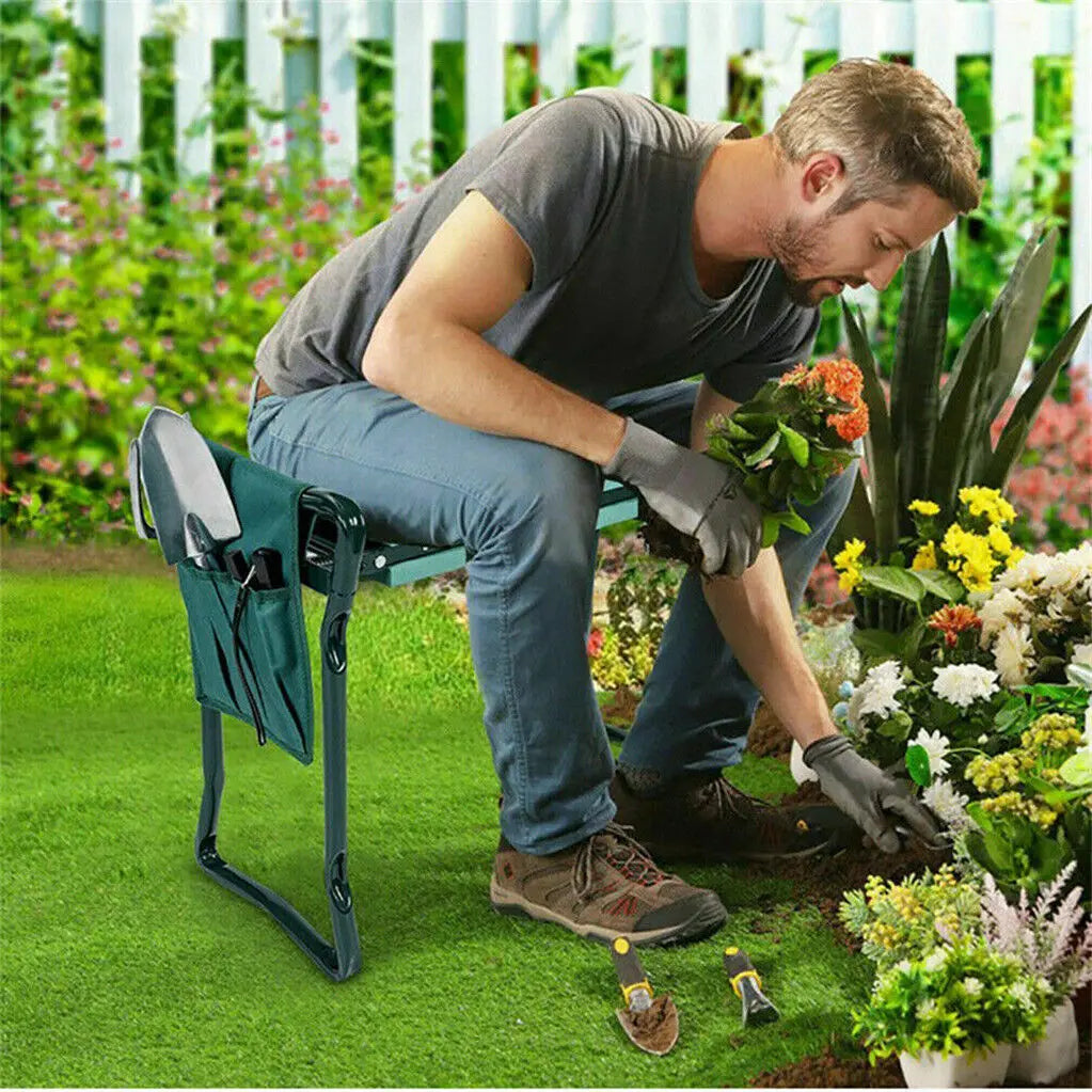 Garden Kneeler Seat with Steel Frame & Soft Cushion