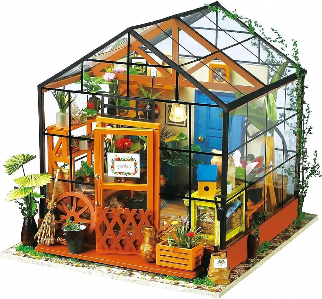 Cathy's Flower House DIY Miniature Dollhouse Kit with LED