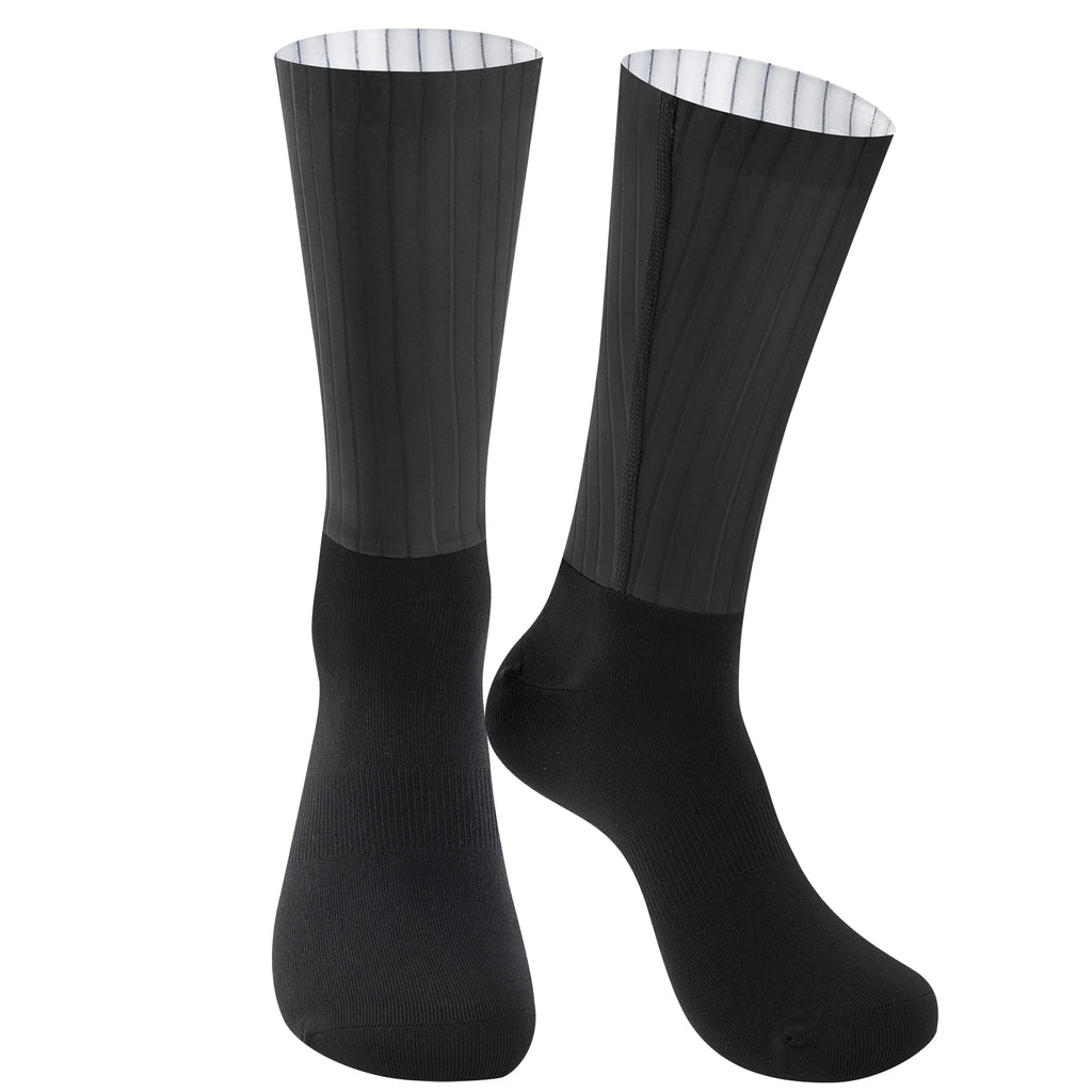 YKYWBIKE Anti Slip Silicone Aero Socks Whiteline Cycling Socks Men Bicycle Sport Running Bike Socks