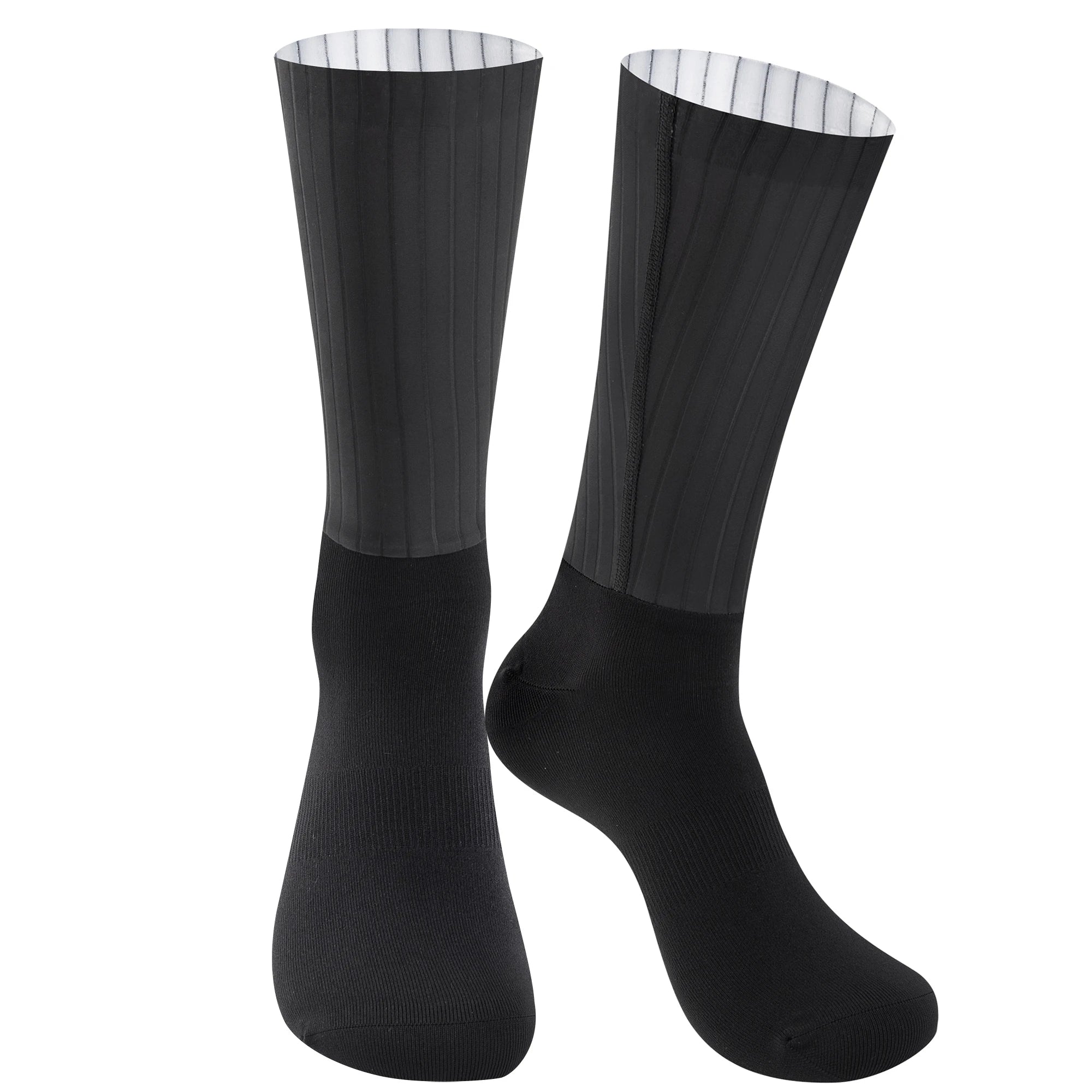 YKYWBIKE Anti Slip Silicone Aero Socks Whiteline Cycling Socks Men Bicycle Sport Running Bike Socks