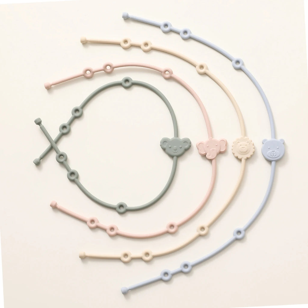 Silicone Baby Toy Straps with Cute Animal Designs