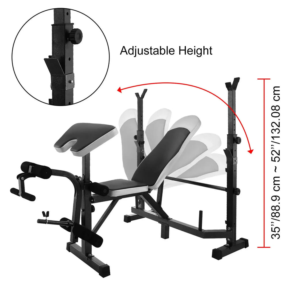 VEVOR Weight Lifting Bench Adjustable 400kg Capacity Multi-Station Weight  with Leg Extensions Incline Flat Decline Sit Up