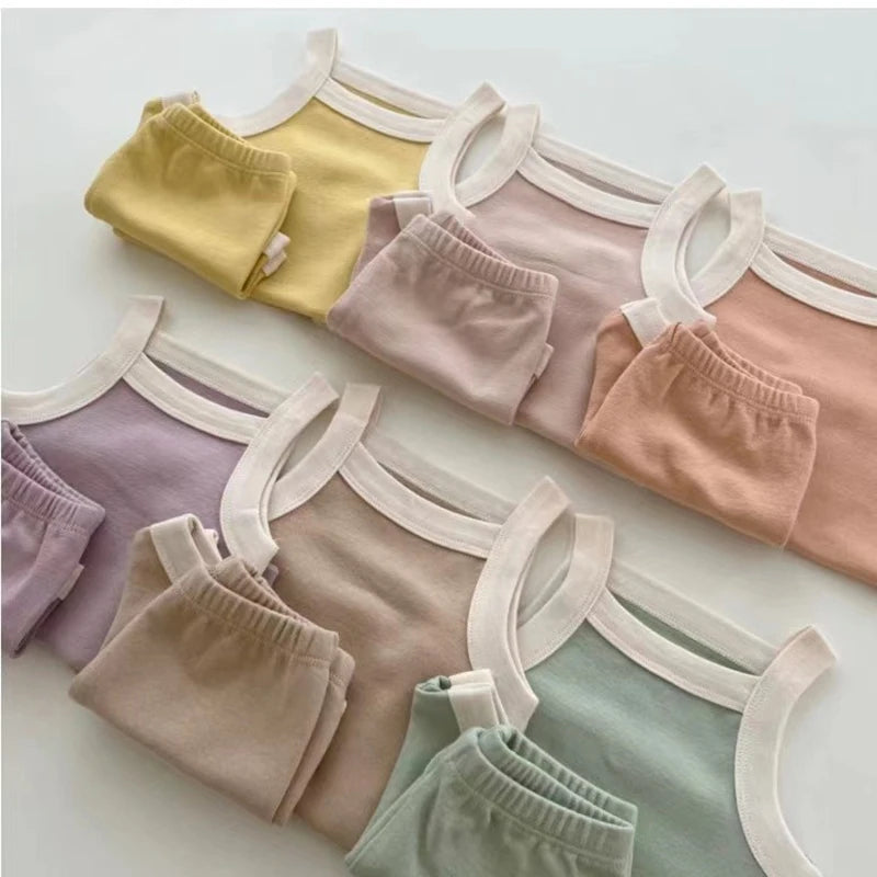 Children Clothing Set Summer TZ22083 Colorful Vest+Shorts...