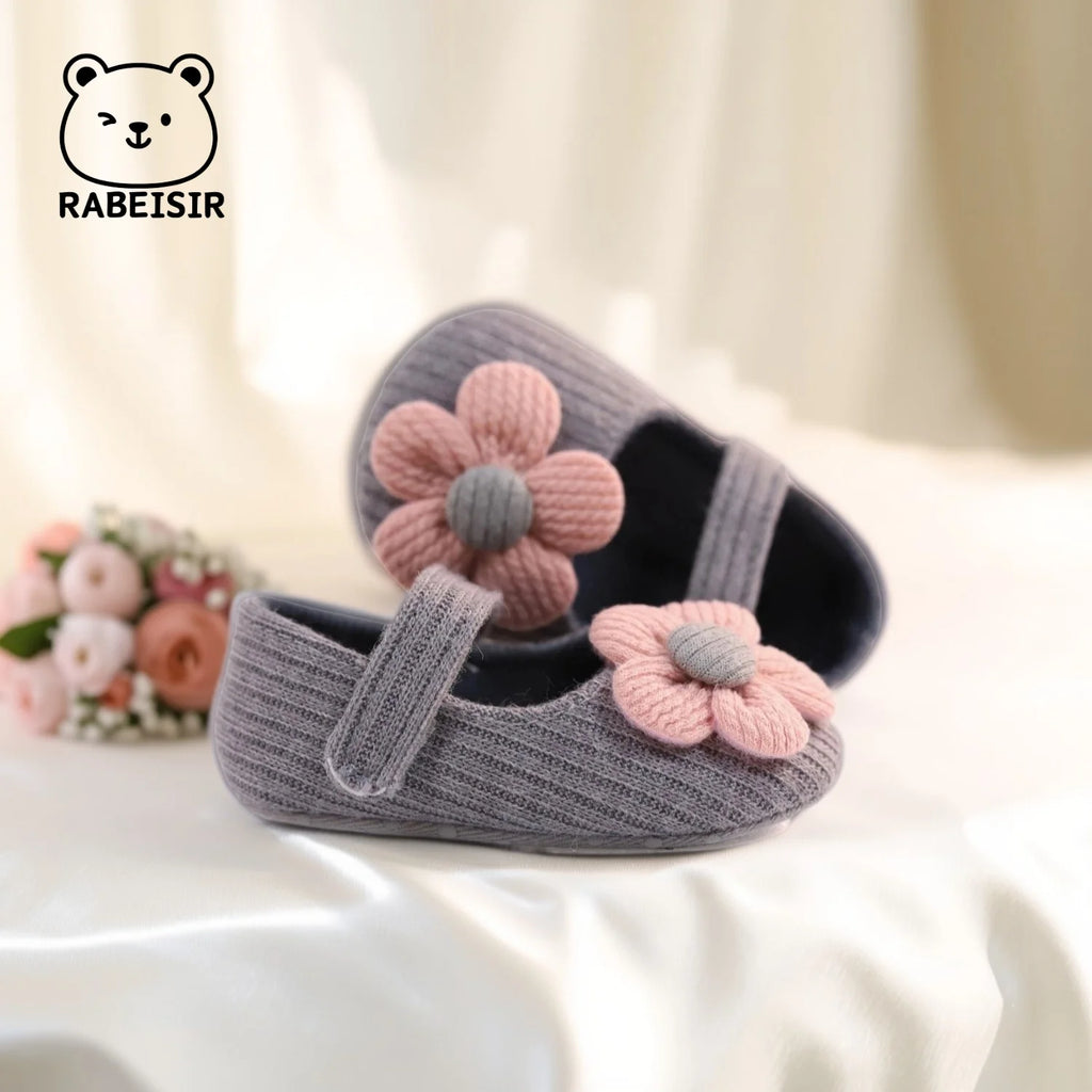Flower Mary Jane Flat Shoes for Baby Girls