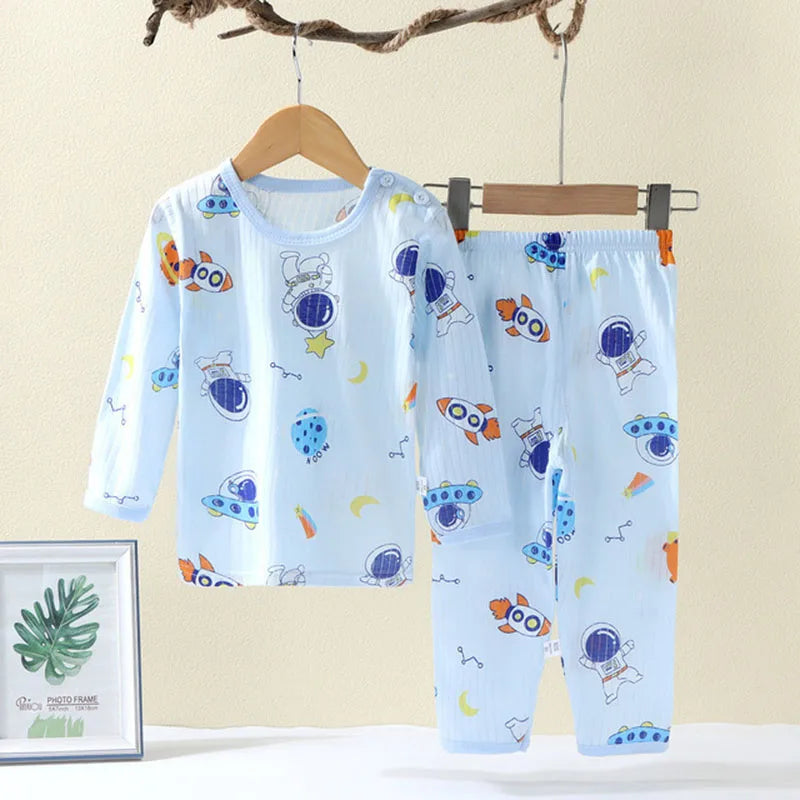Soft Cotton Baby Pajamas Set – Cute Cartoon Print