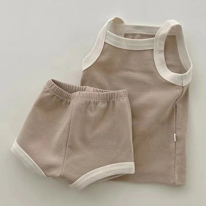 Children Clothing Set Summer TZ22083 Colorful Vest+Shorts...