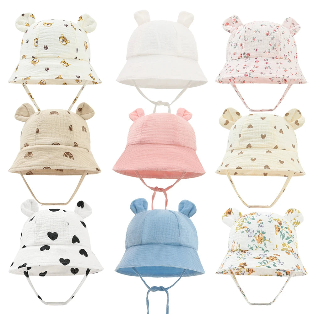 Muslin Baby Bucket Hat – Soft Cotton Sun Protection