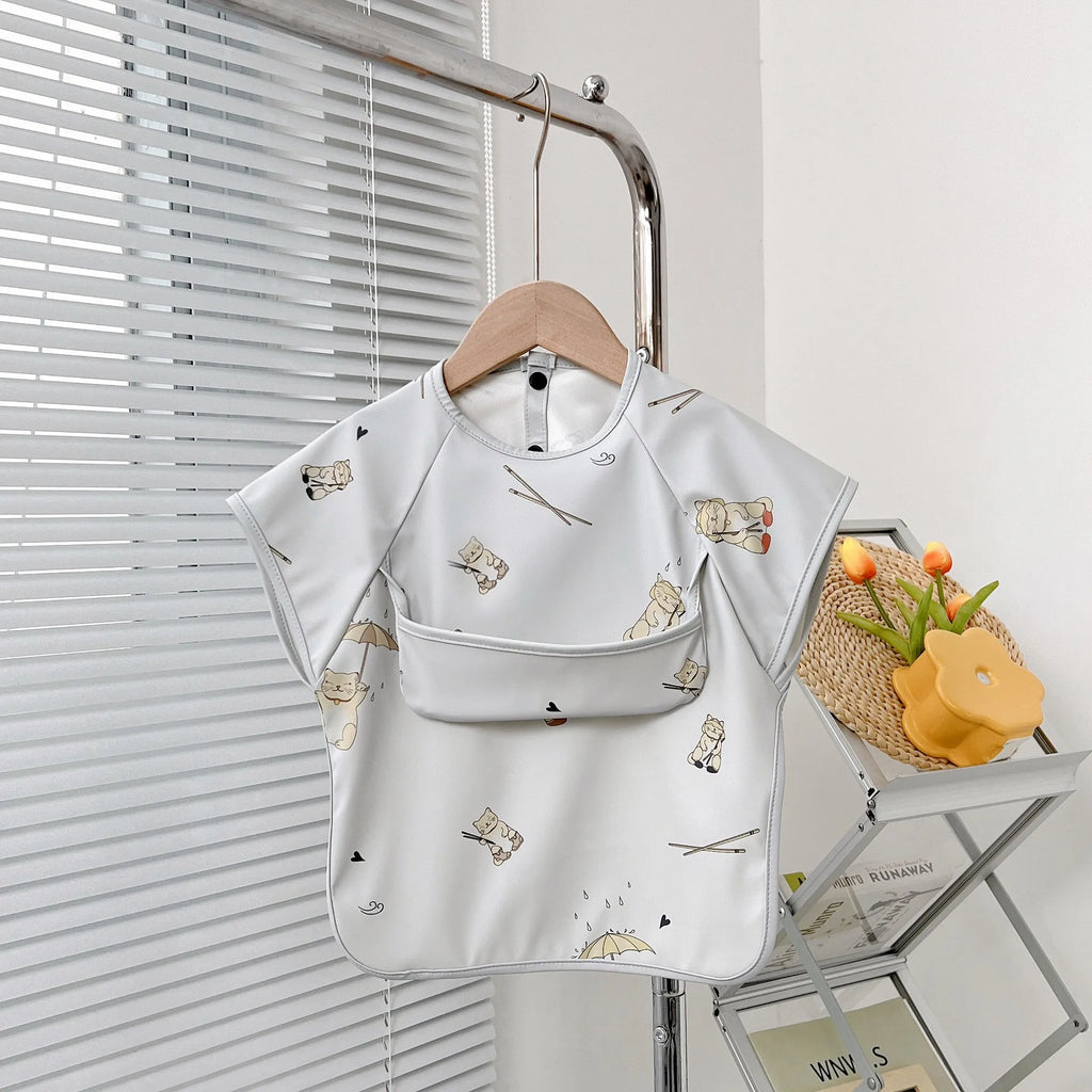 Waterproof Baby Bibs with Short Sleeves