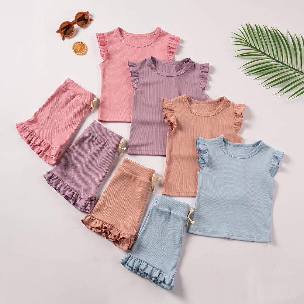 Toddler Boho Summer Outfit Set for Girls