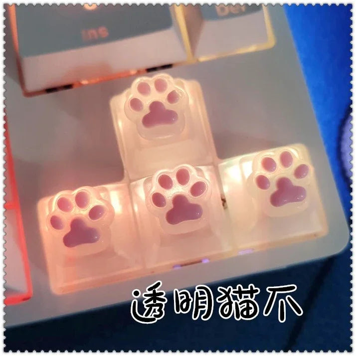 Cat Paw Keycaps Set of 4 - Cute Mechanical Keyboard Keys