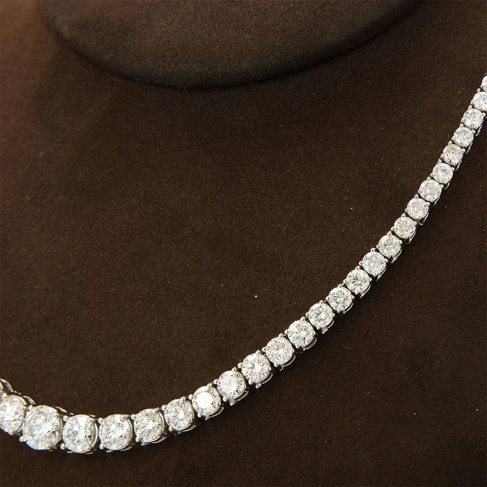 Moissanite Tennis Necklace – Gradient S925 Silver
