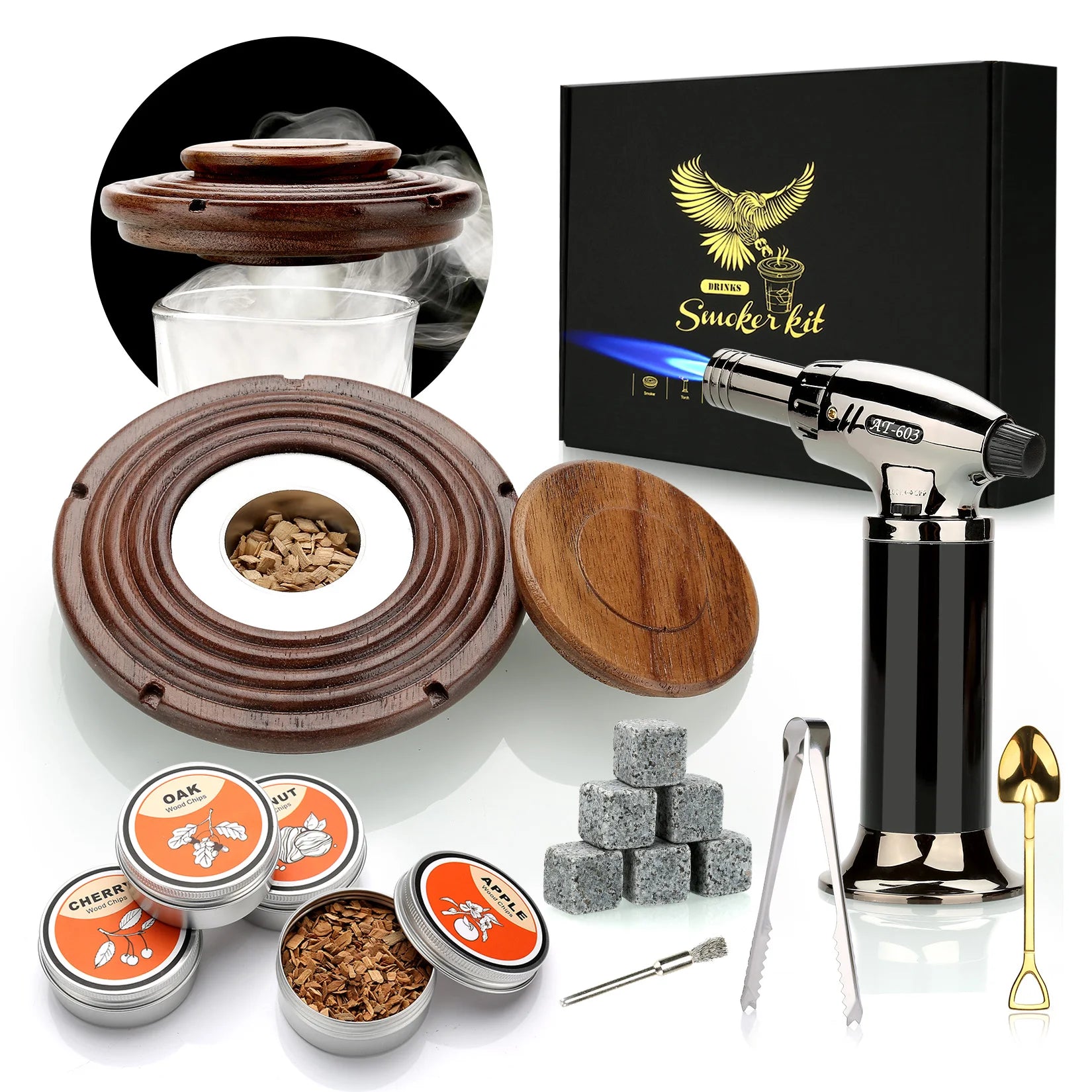 Cocktail Smoker Kit with Torch & Wood Chips