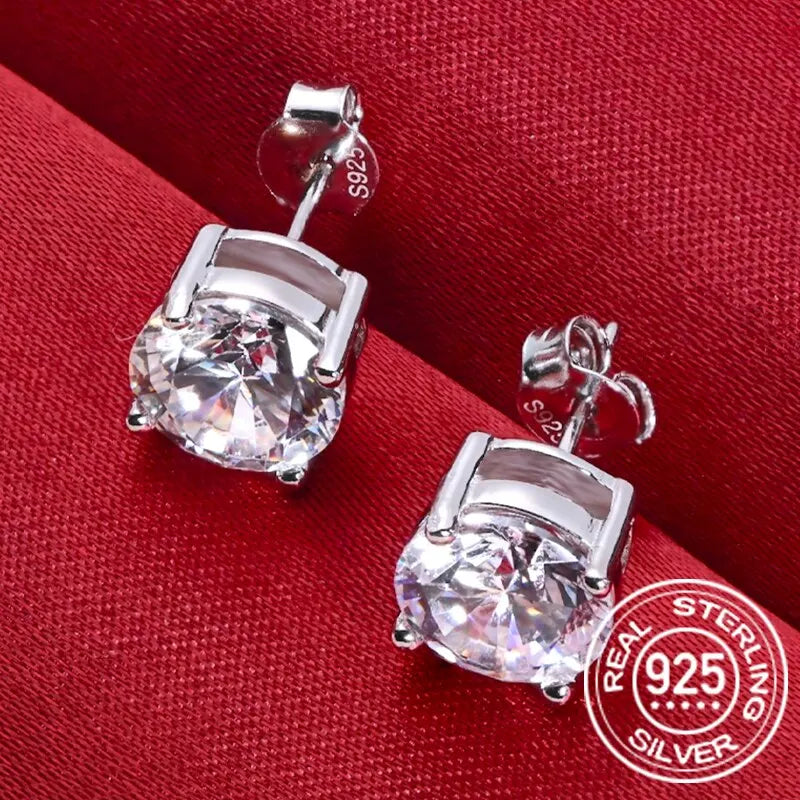 0.5-2 Carat 8.0mm D Color Moissanite 100% 925 Sterling Silver Stud...