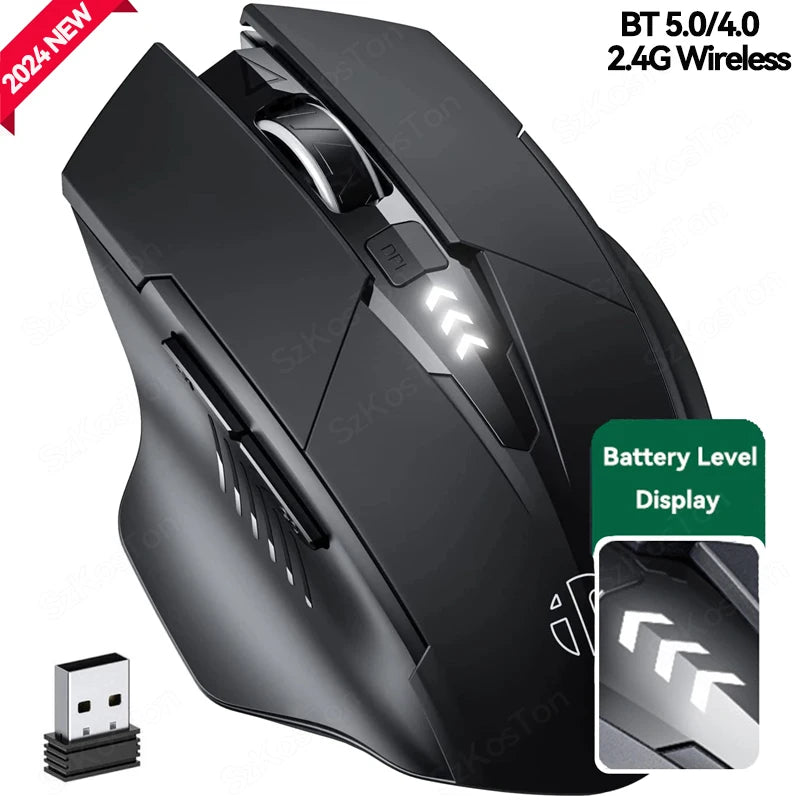 Bluetooth Compatible Mouse Rechargeable 2.4G INPHIC PM6 Wireless Mouse Office Mute Support PC Laptop Tablet Smartphone U