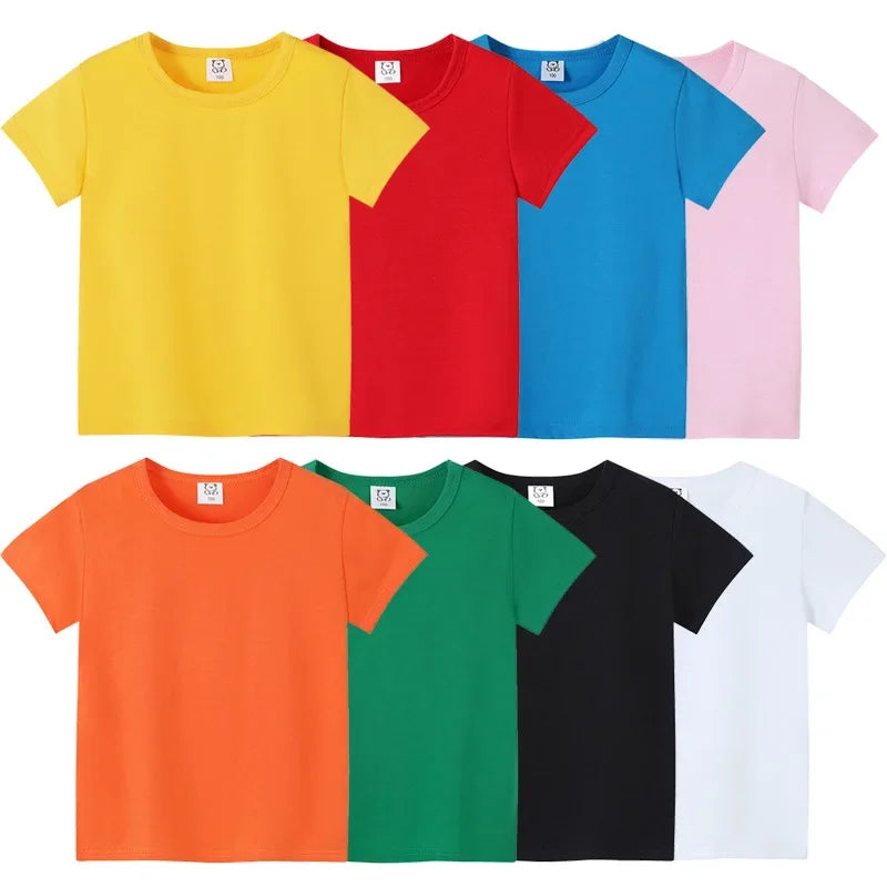 2-12Years Summer children's short sleeve T-shirt cotton baby...