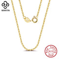 Gold Cable Link Sterling Silver Necklace