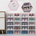 Foldable Shoe Boxes - Stackable Plastic Shoe Organizers for Home