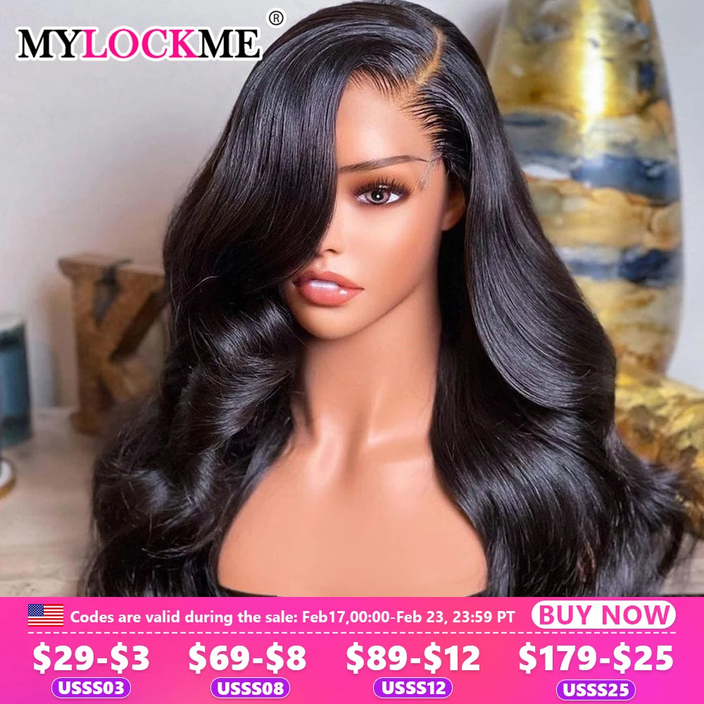 34 32In Body Wave Human Hair Lace Frontal Wigs 13x4 13x6...
