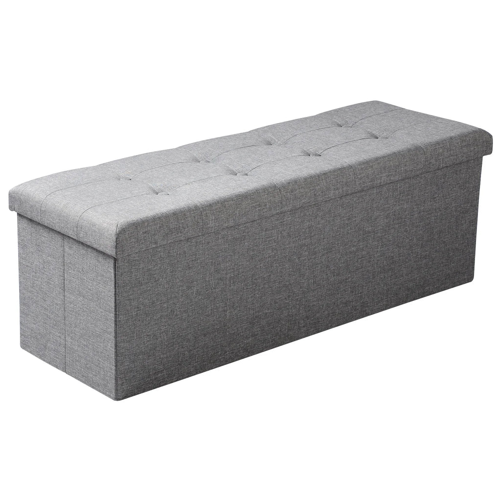 Foldable Stool Home Ottoman Seat Bench Chest with Storage Space...