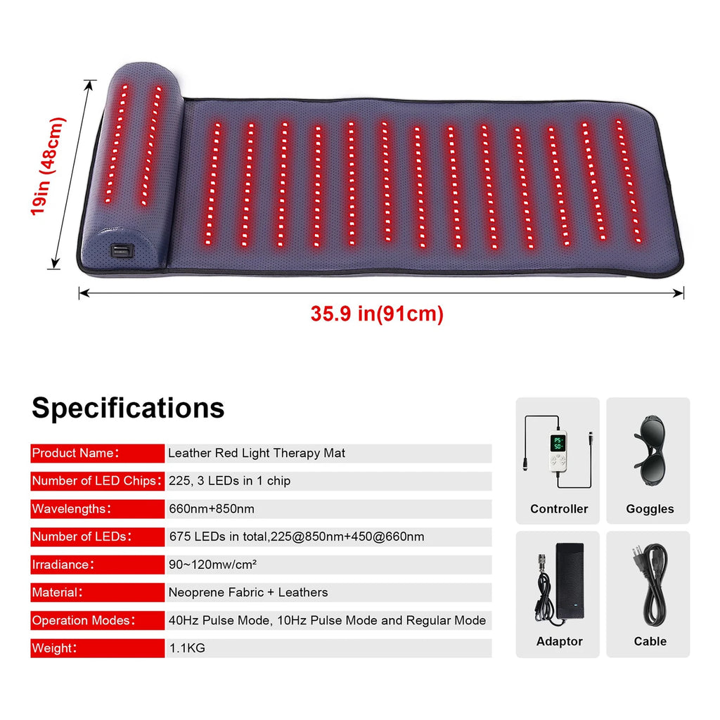 Red Light Therapy Mat with Neck Support