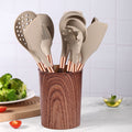 Silicone Wood-Grain Kitchen Utensil Set 12 Pieces Non-Stick Spatula