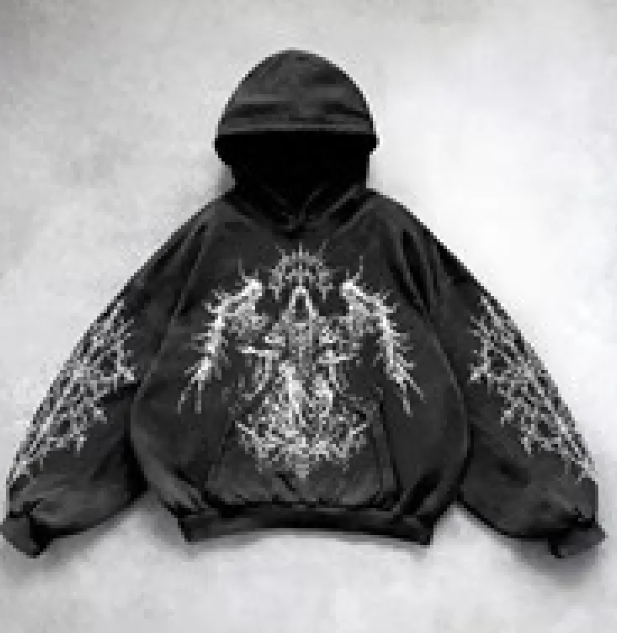 Y2K Streetwear Hoodie with Bold Graphic Print